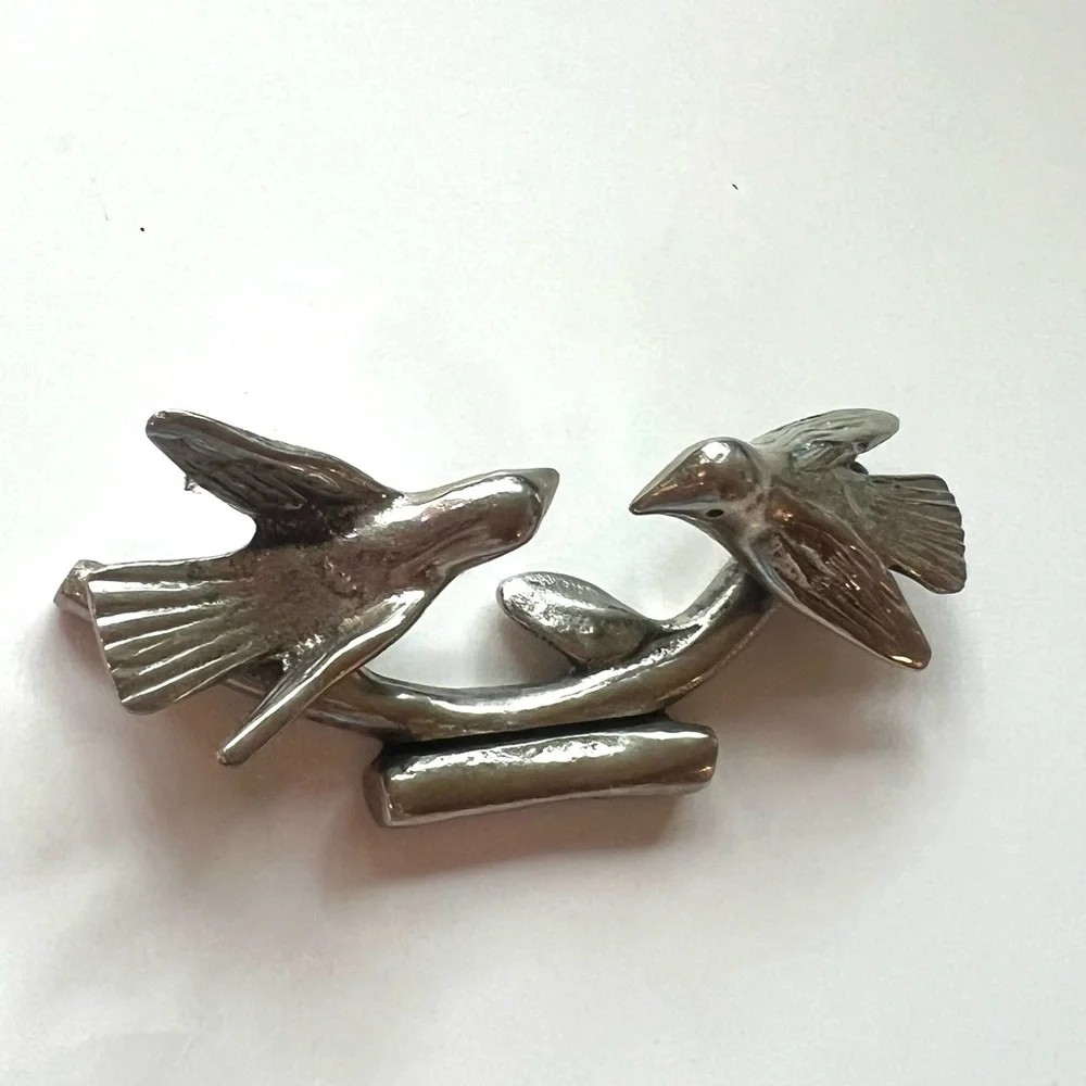 Anthropologie Silver Bird Perch card place card holder decor